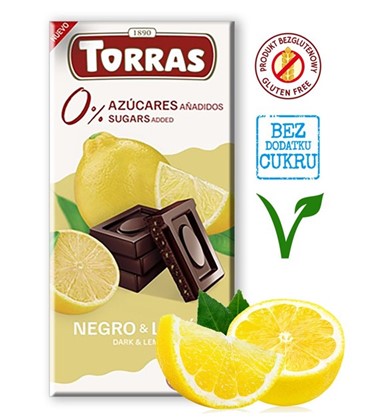 Czekolada gorzka z cytryną bez dod. cukru 75 g - T