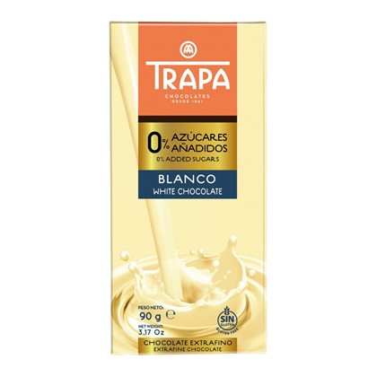 TRAPA Czekolada biała  bezglutenowa bez cukru 90g