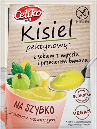 CELIKO kisiel na szybko banan + agrestbezglutenowy