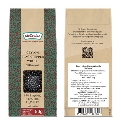 PIEPRZ CZARNY ZIARNISTY 50g BEZ GLUTENU PREMIUM