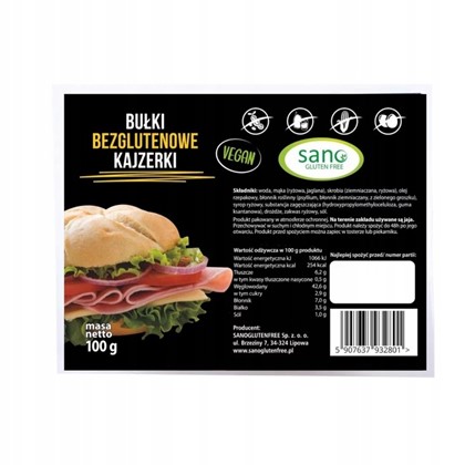 SANO KAJZERKI bezglutenowe 100g