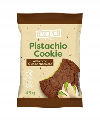 Ciastko pistacjowe z kakao i białą czekoladą Frank