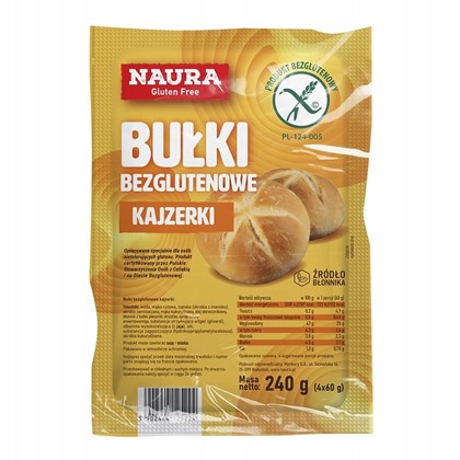 NAURA Bułki bezglutenowe KAJZERKI 240 g
