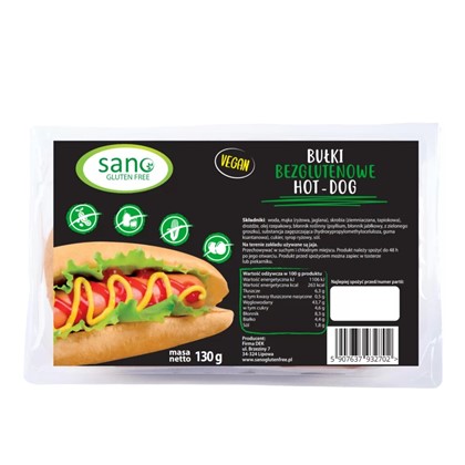 SANO bułkI hot dog bezglutenowe