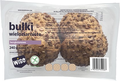 WISO bułki wieloziarniste bezglutenowe 240g 4x60g