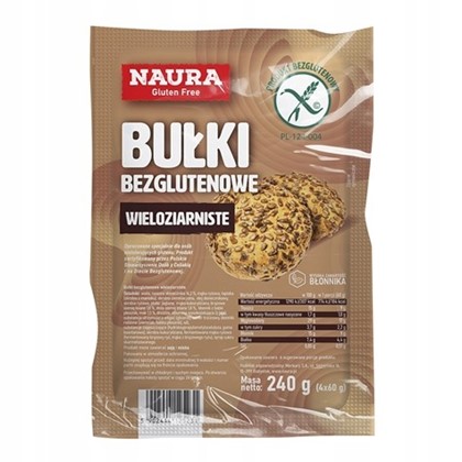 NAURA bułki wieloziarniste bezglutenowe 240g 4x60g