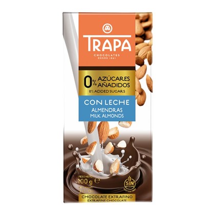 TRAPA Czekolada mleczna z migdałami bezglutenowa