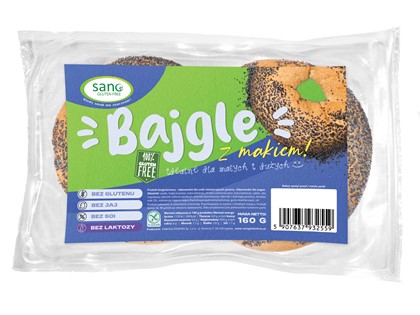 SANO bezglutenowe bajgle z makiem 2x80g