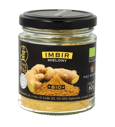 Imbir mielony bezglutenowy BIO 60 g - Pięć Przemia