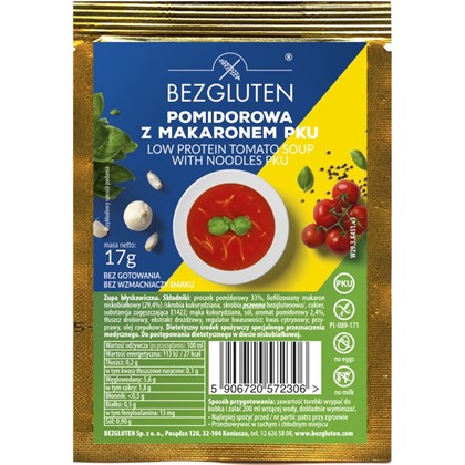 BEZGLUTEN ZUPA POMIDOROWA Z makaronem PKU 22g INST
