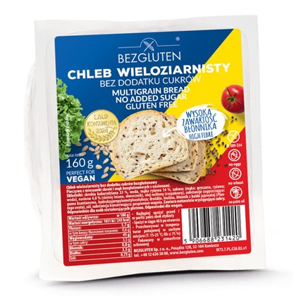Bezgluten chleb wieloziarnisty bezglutenowy bez cu