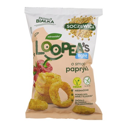 LOOPEA'S  Chrupki z soczewicy o smaku papryki 50g