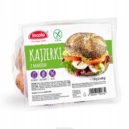 Incola kajzerka z makiem bezglutenowa 120 (2x60g)