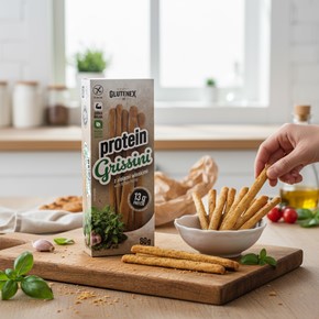 Grissini. gryczane paluchy proteinowe z ziołami