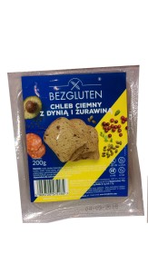 BEZGLUTEN CHLEB CIEMNY Z DYNIĄ I ŻURAWINĄ