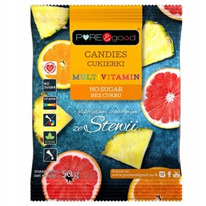CUKIERKI MULTIVITAMIN ZE STEWIĄ BEZ CUKRU 50 g -