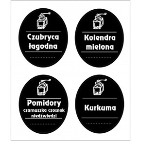 ZESTAW NAKLEJEK NA SŁOICZKI Z PRZYPRAWAMI
