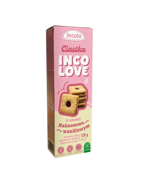 INCOLOVE bezglutenowe ciastka MALINA WANILIA 120g