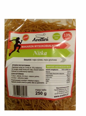 Avellini SPORT MAKARON BEZGLUTENOWY NITKI