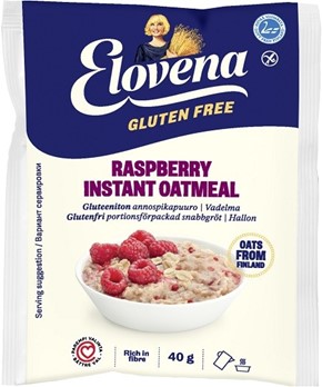 Płatki owsiane bezglutenowe ELOVENA z malinami