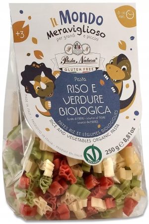 Makaron bezglutenowy BIO dinozaury trójkolorowy